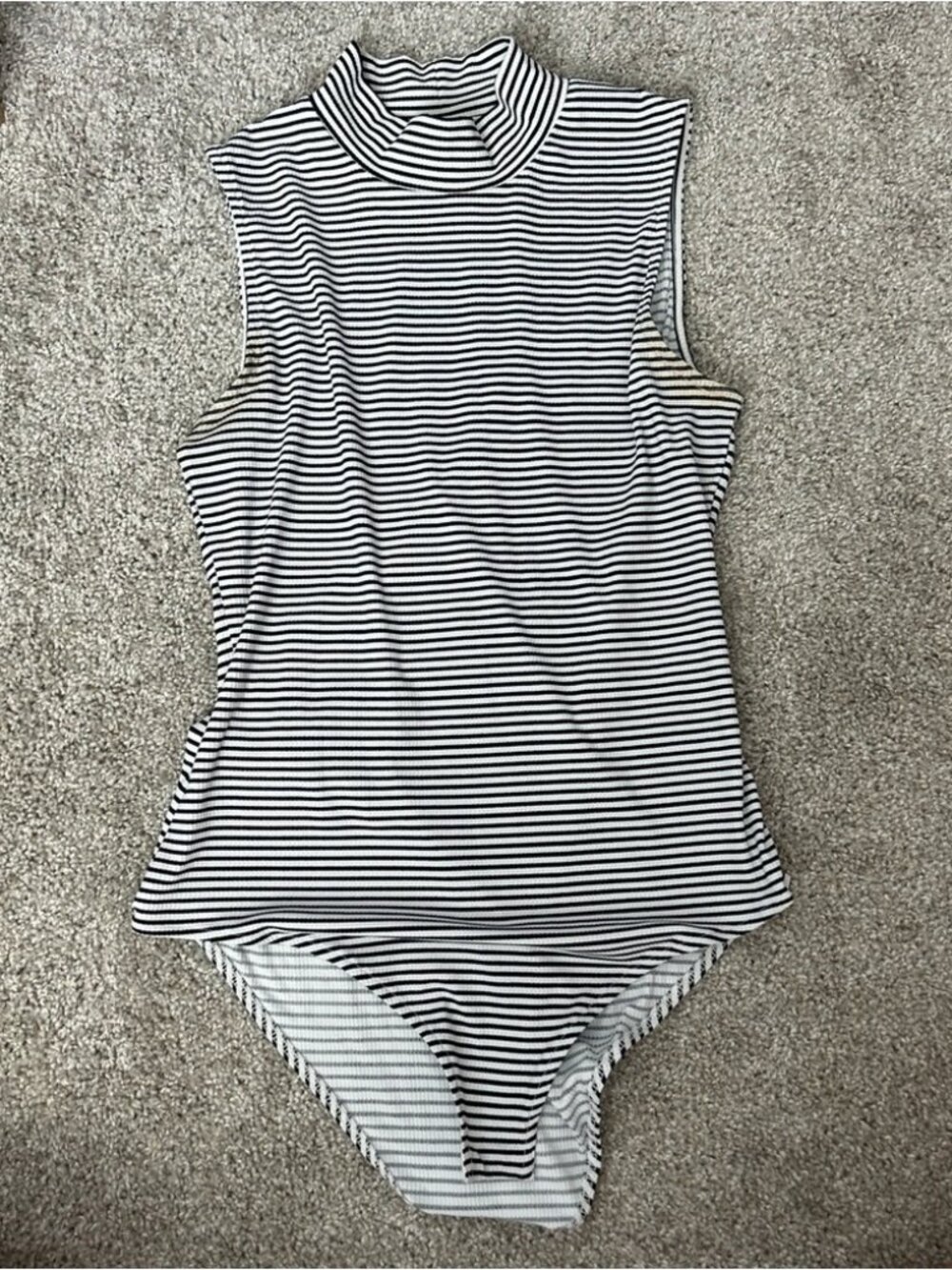 Black and white stripe bodysuit size Medium